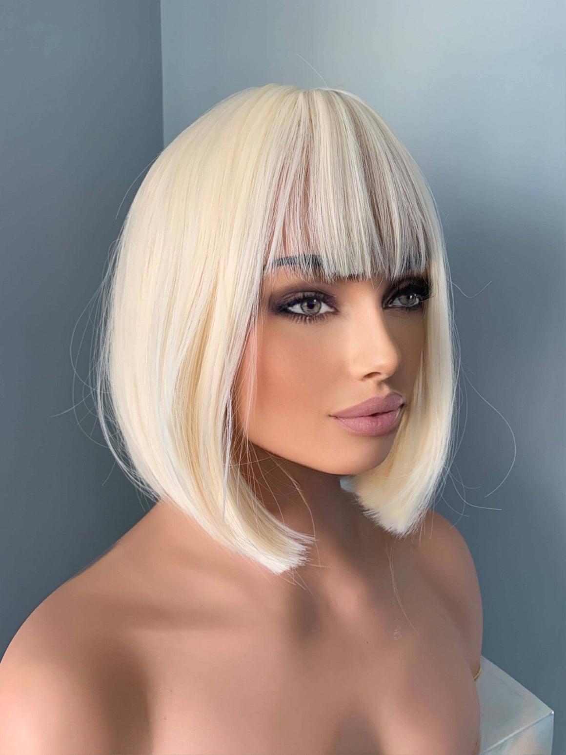 Claire Short Blonde Bob Wig with Bangs