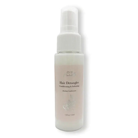 Hair detangler bottle on a white background