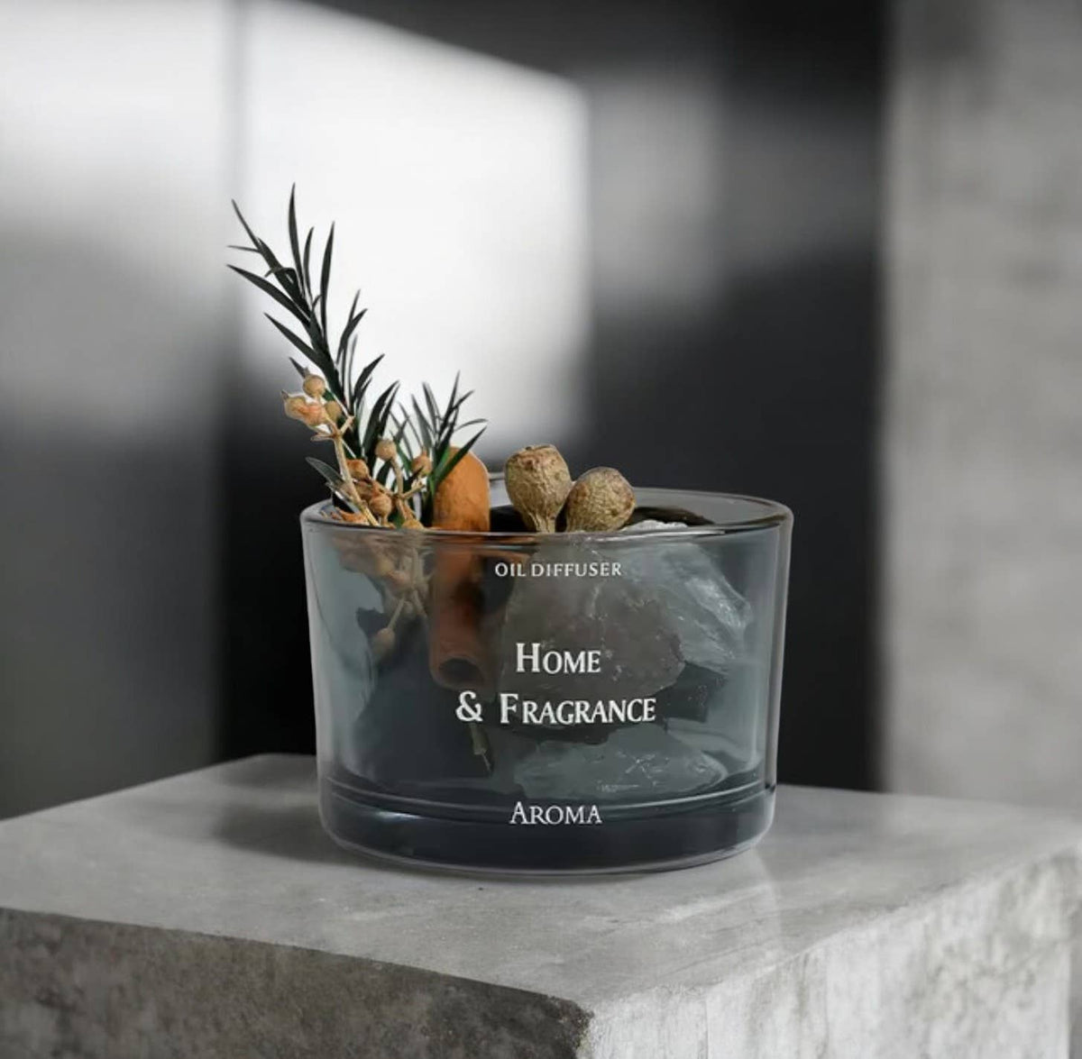 Crystal Aroma Home Scent Stone Diffuser with natural elements for elegant home fragrance.