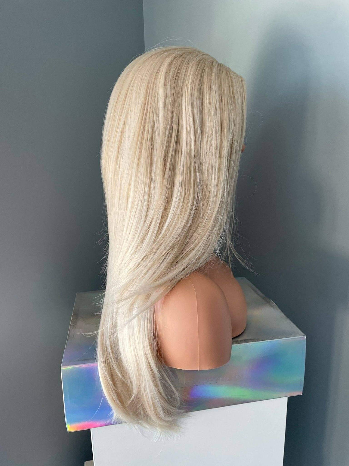 Crystal Long Platinum Blonde Straight Wig