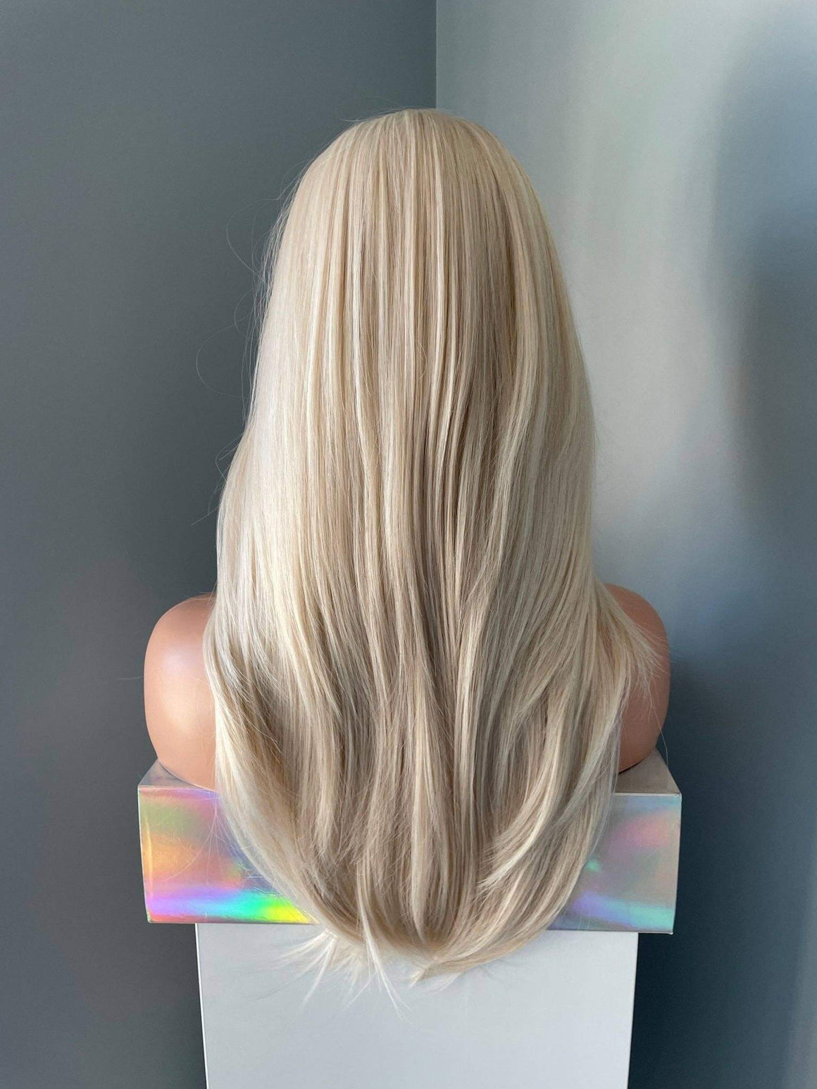 Crystal Long Platinum Blonde Straight Wig