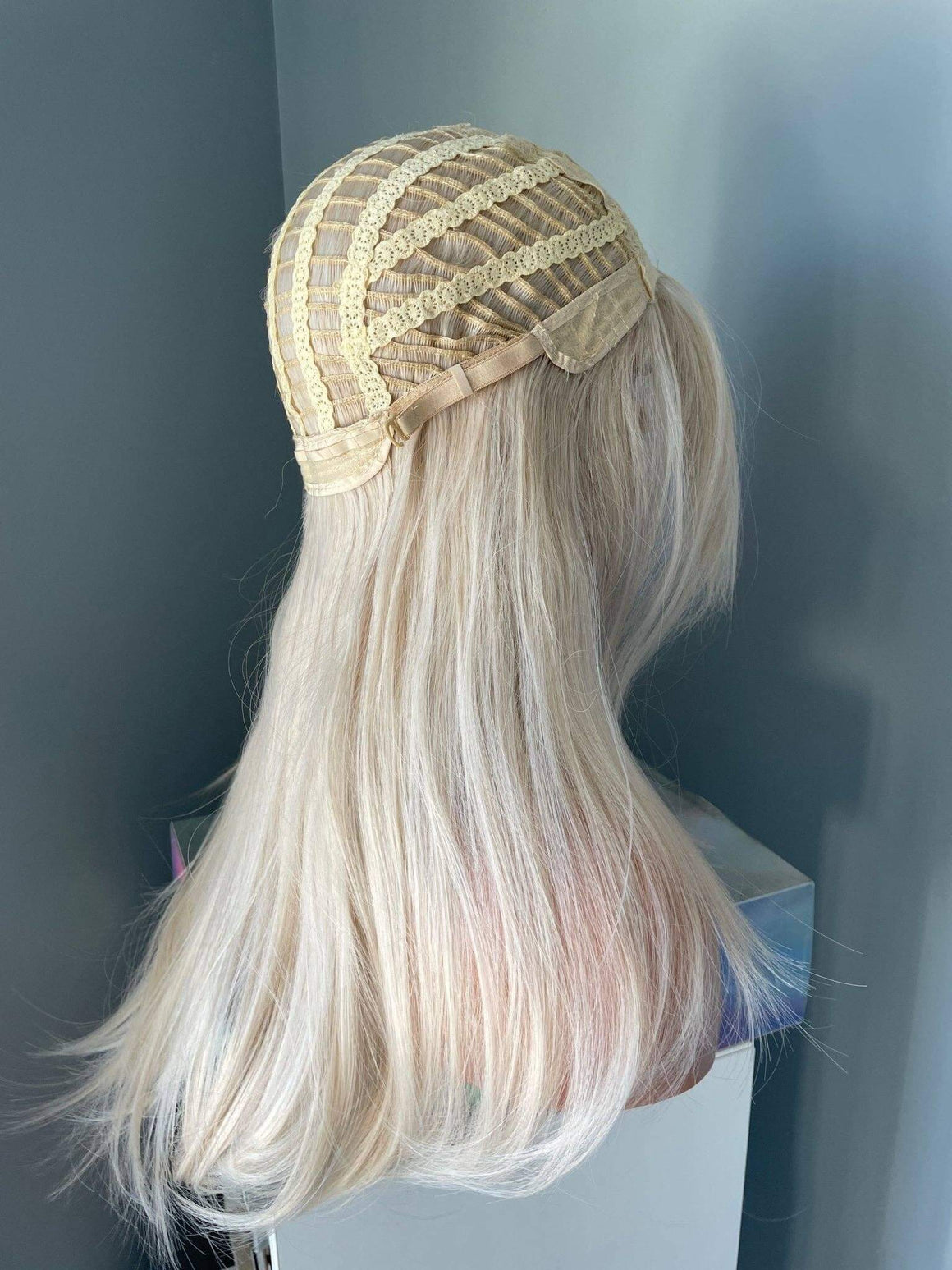 Crystal Long Platinum Blonde Straight Wig