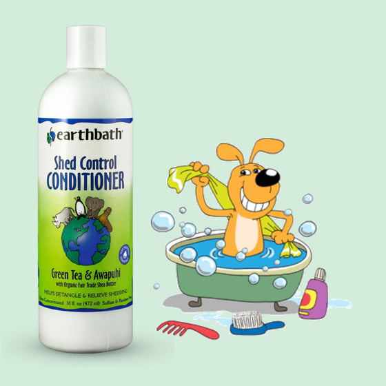 Dog Conditioner Earthbath Shed Control - Green Tea & Awapuhi 472ml