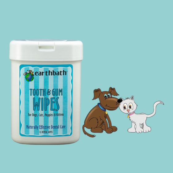 Dogs & Cats Tooth & Gum Wipes Earthbath - 25's