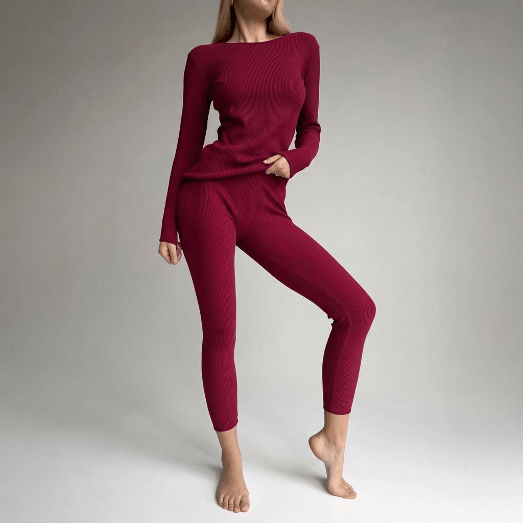 EASE 2 Piece Ribbed Cotton Loungewear