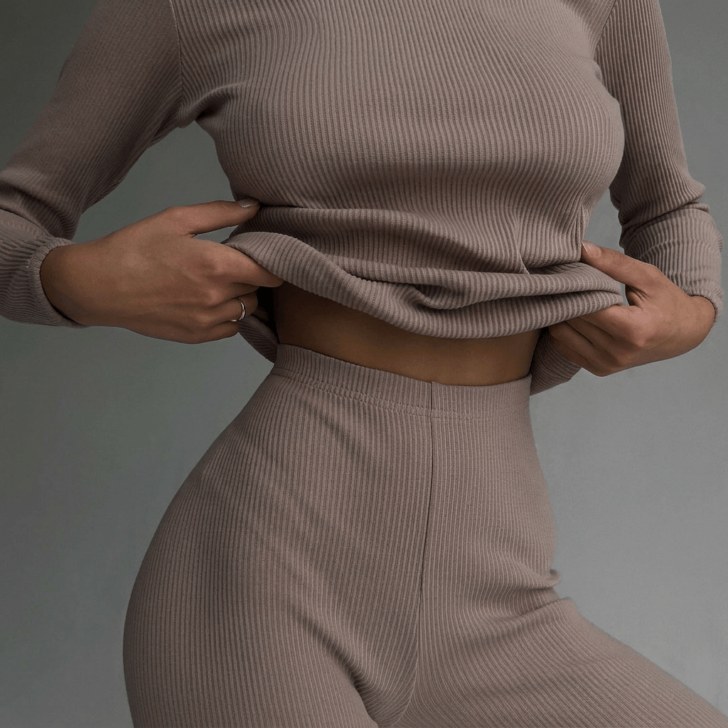 EASE 2 Piece Ribbed Cotton Loungewear