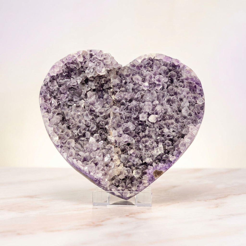 Large Amethyst Crystal Heart