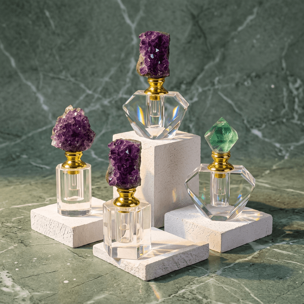 Crystal Gem Stone Essential Oil Bottle