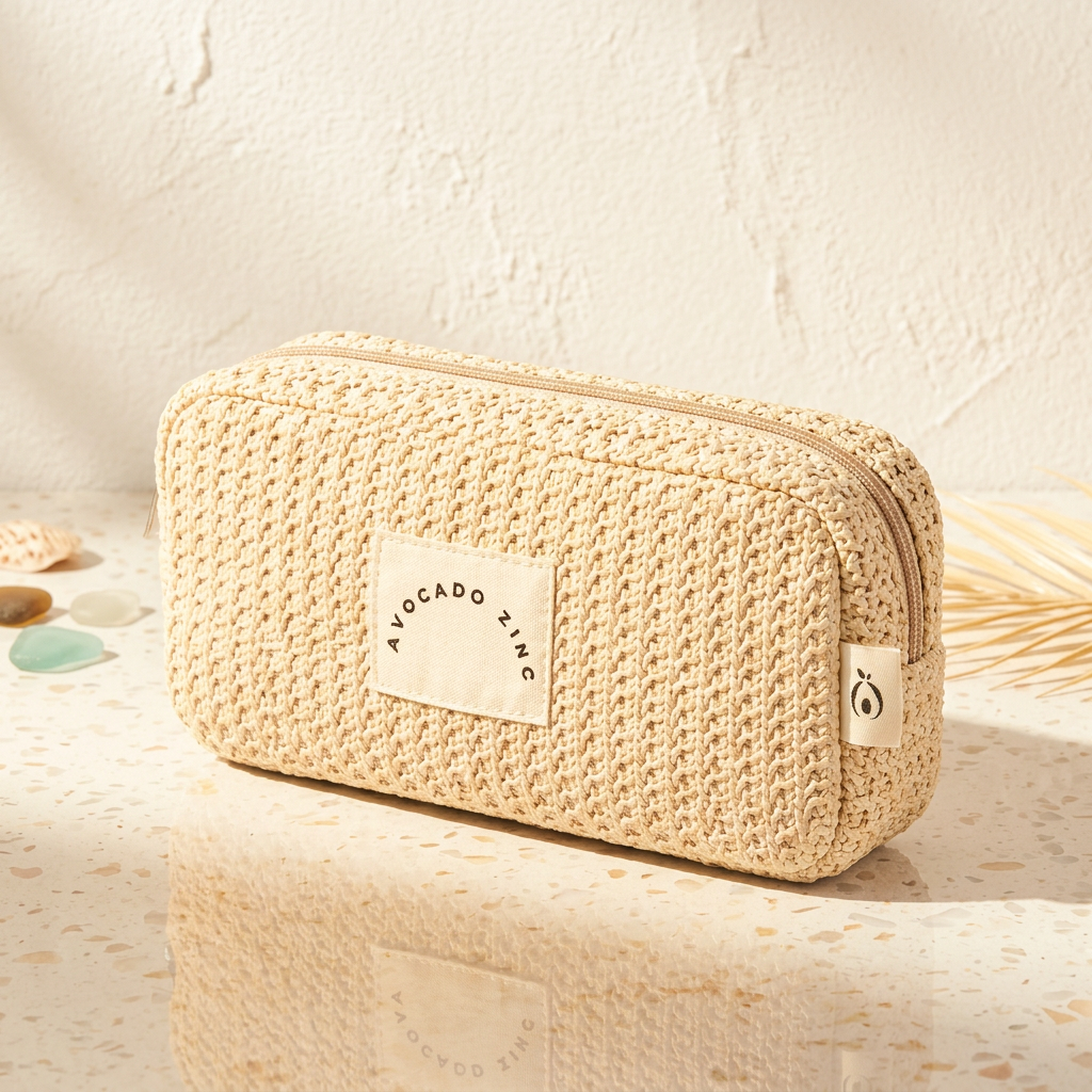 Sand Straw Pouch-Avocado Zinc