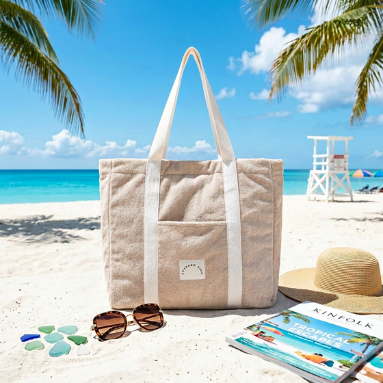 Terry Towelling Tote - Avocado Zinc