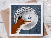 Friendship Greeting Card featuring a fox and bird illustration, celebrating friendship with heartfelt words.