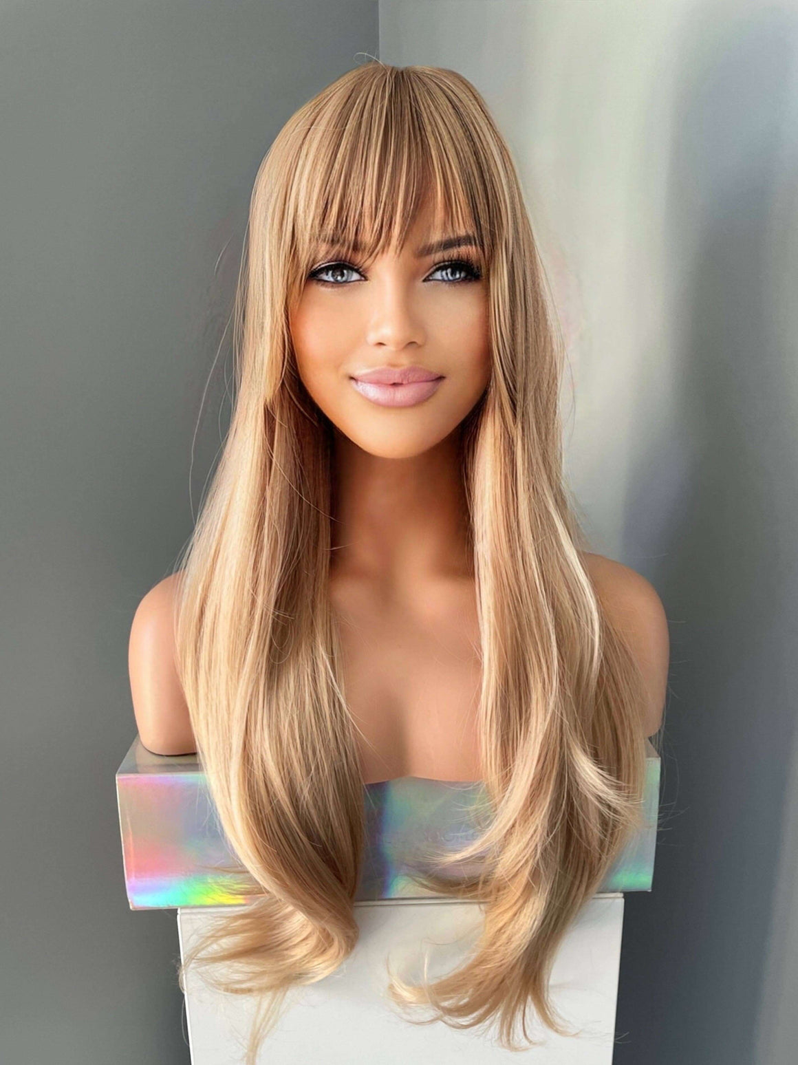 Grace Long Golden Blonde Wig with Bangs