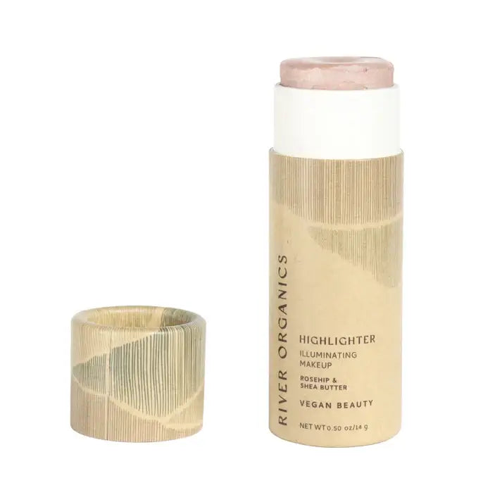 Rose Quartz Cream Vegan Highlighter Stick14g -River Organics-Live in the Light Naturally Ltd