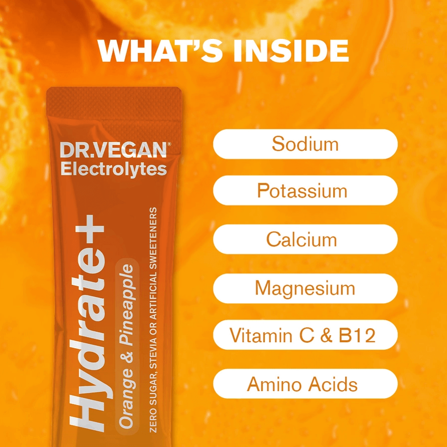 Hydrate+ | Orange & Pineapple | Electrolytes | 15 Sachets-Live in the Light Naturally Ltd