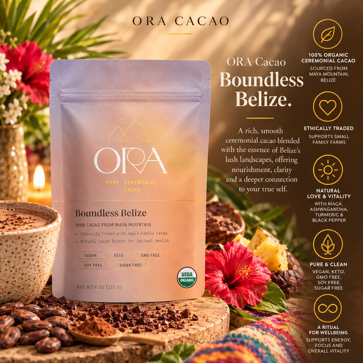 Boundless Belize - 100% Pure Organic Ceremonial Cacao