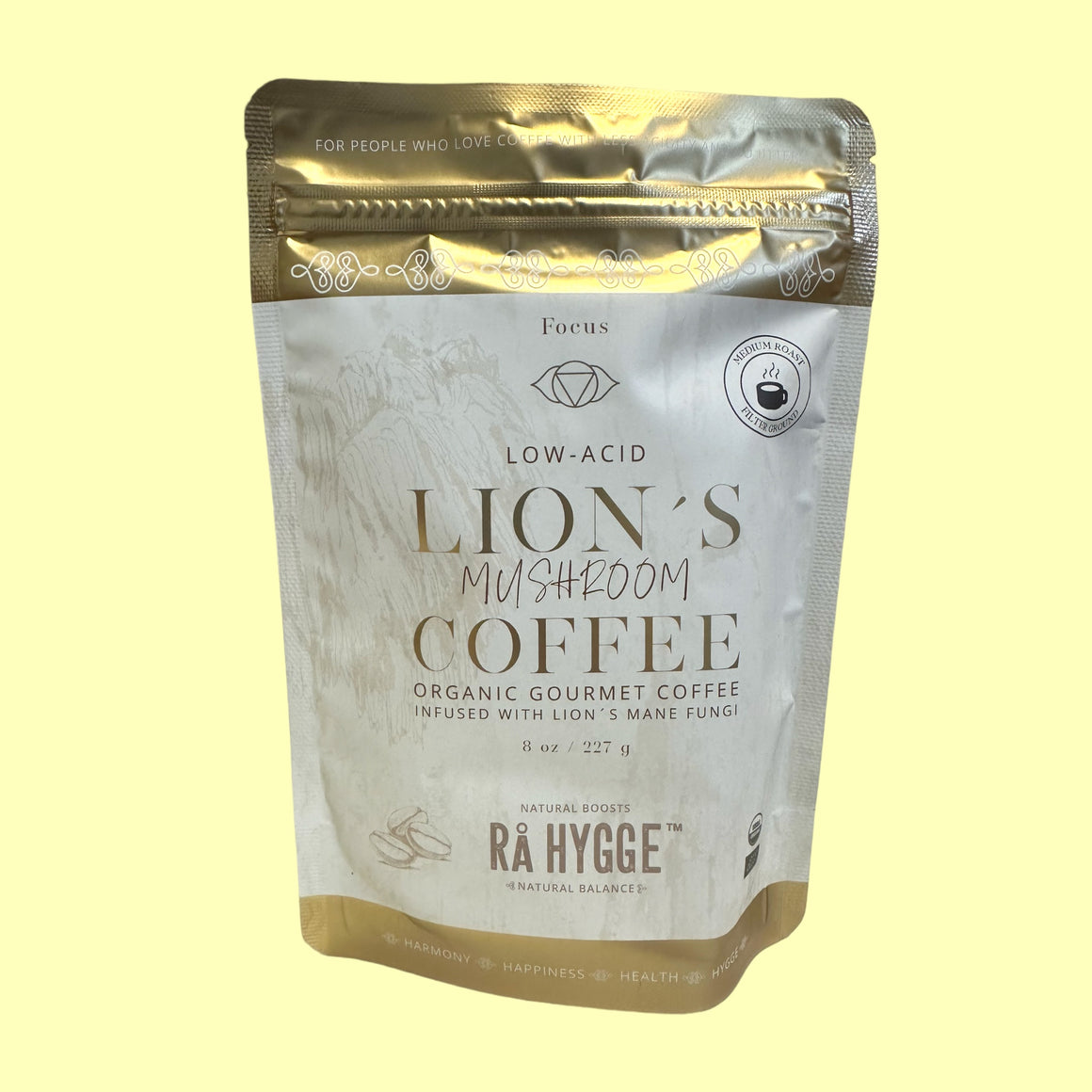 Ra Hygge Lion's Mane Mushroom Low Acid Filter Coffee - 227g