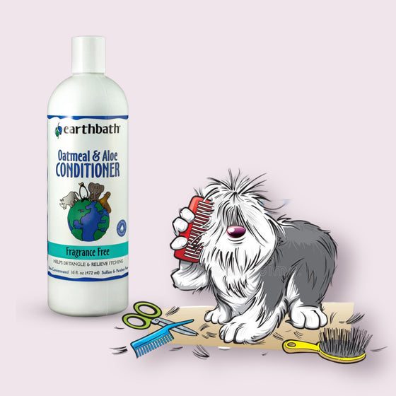 Dog Conditioner Earthbath Oatmeal & Aloe - Fragrance Free 472ml
