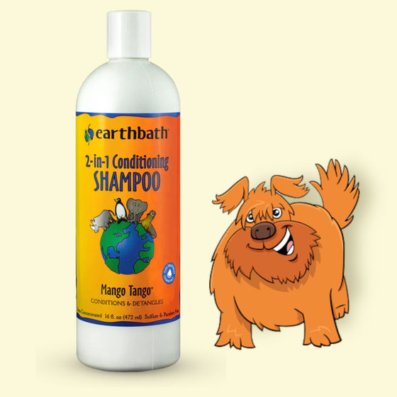 Dog Shampoo Earthbath 2-in-1 Conditioning - Mango Tango 472ml CLEARANCE