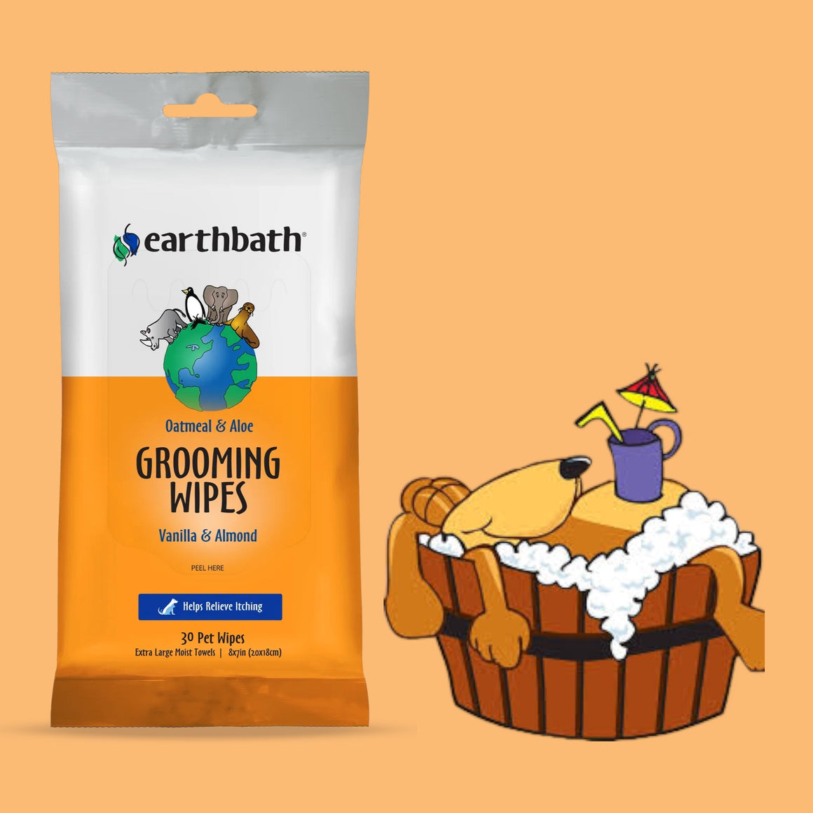 Dog Grooming Wipes - Oatmeal & Aloe - Vanilla & Almond