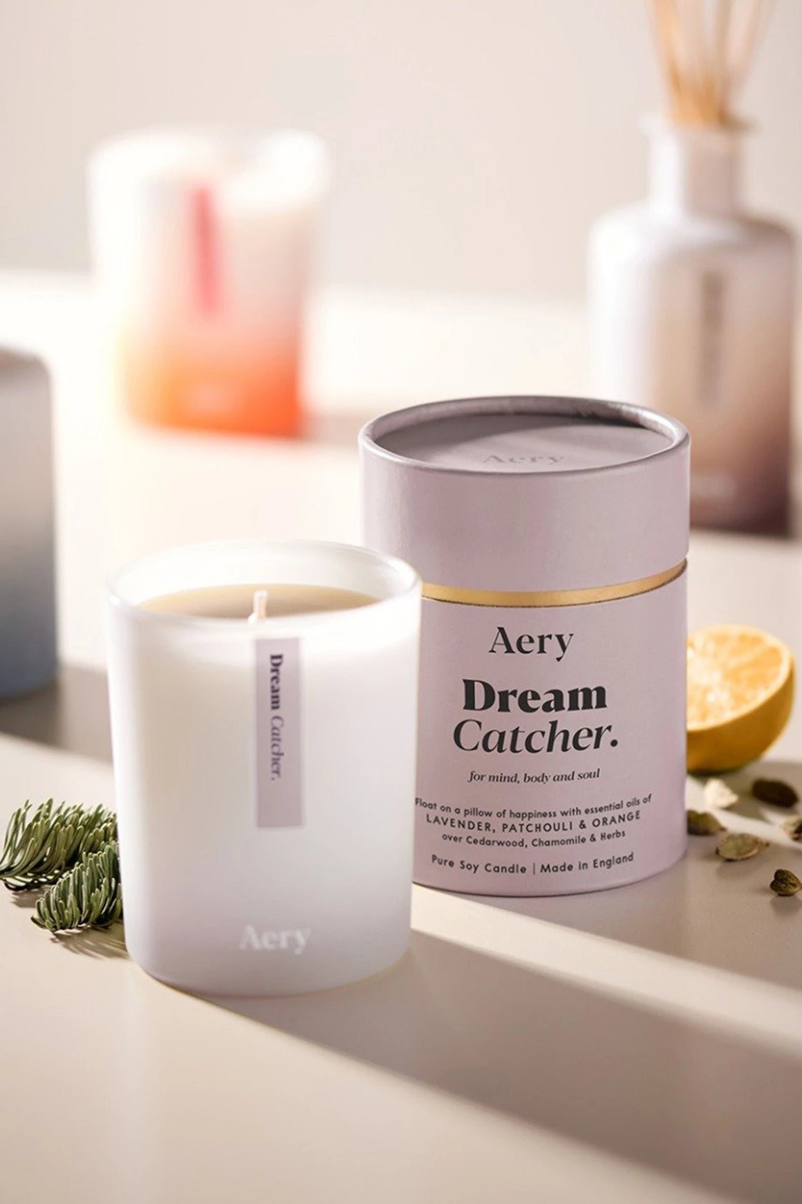 Dream Catcher Scented Candle - Lavender Patchouli and Orange- Aery Living