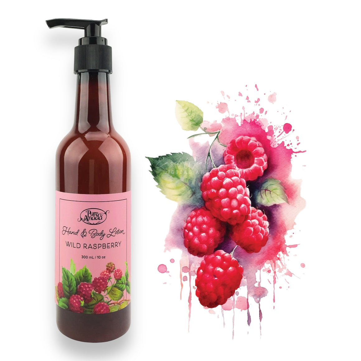 Wild Raspberry Natural Hand & Body Lotion  300ml - Pure Anada
