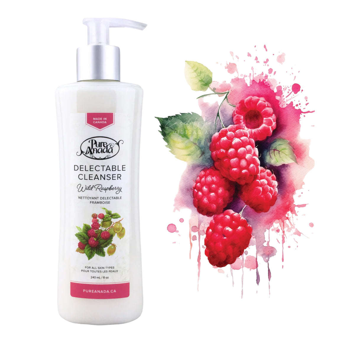 Natural Wild Raspberry Delectable Cleanser 240ml - Pure Anada