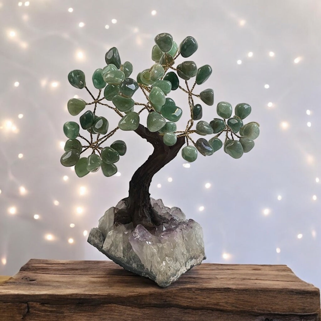 Green Quartz Gemstone Tree 7" - Handmade by Brazil Gems