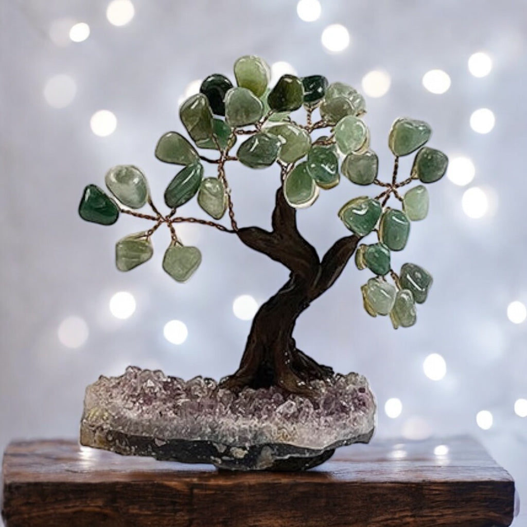 Green Quartz Gemstone Tree 5" - Handmade by Brazil Gems