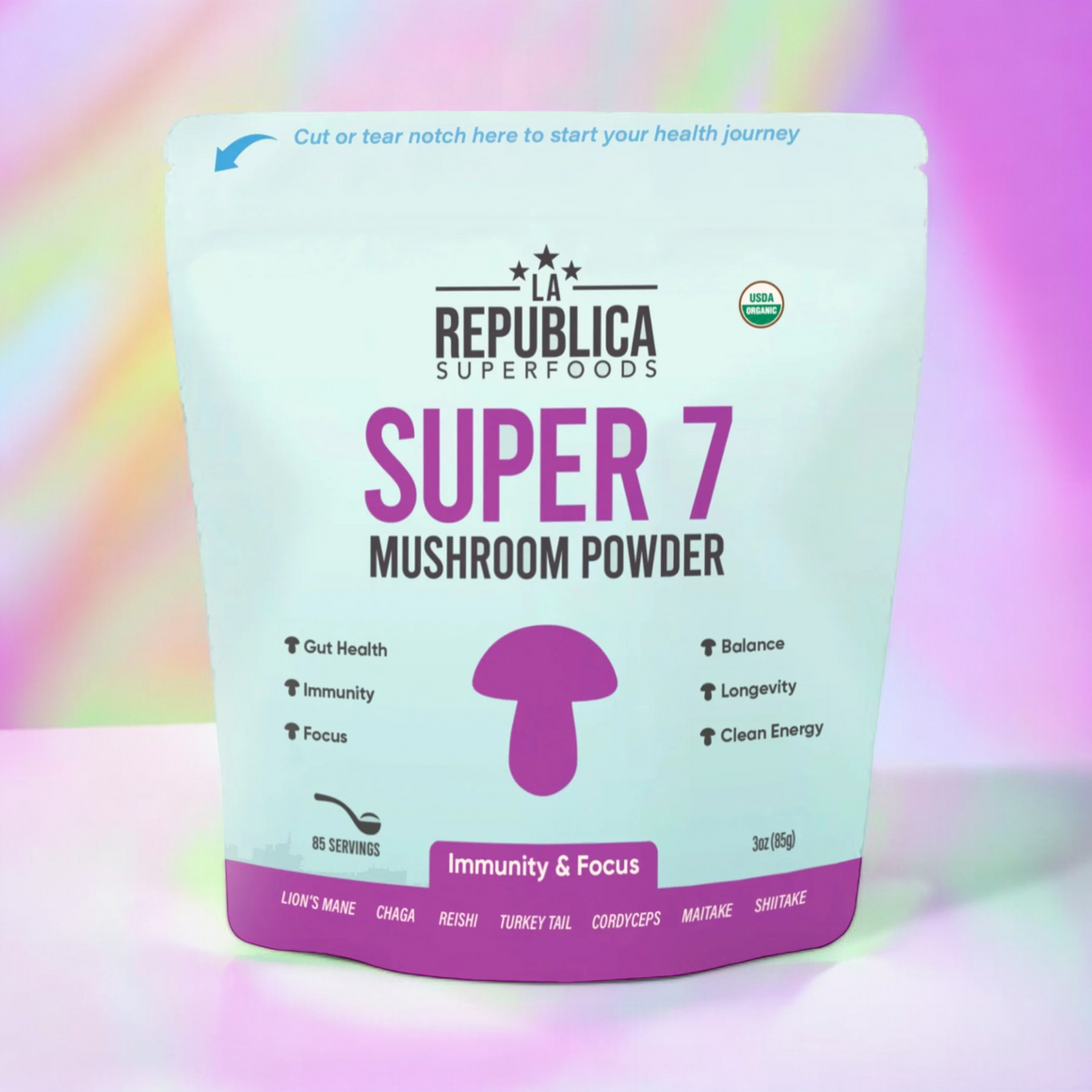 Super 7 Mushroom Extract Powder - La Republica