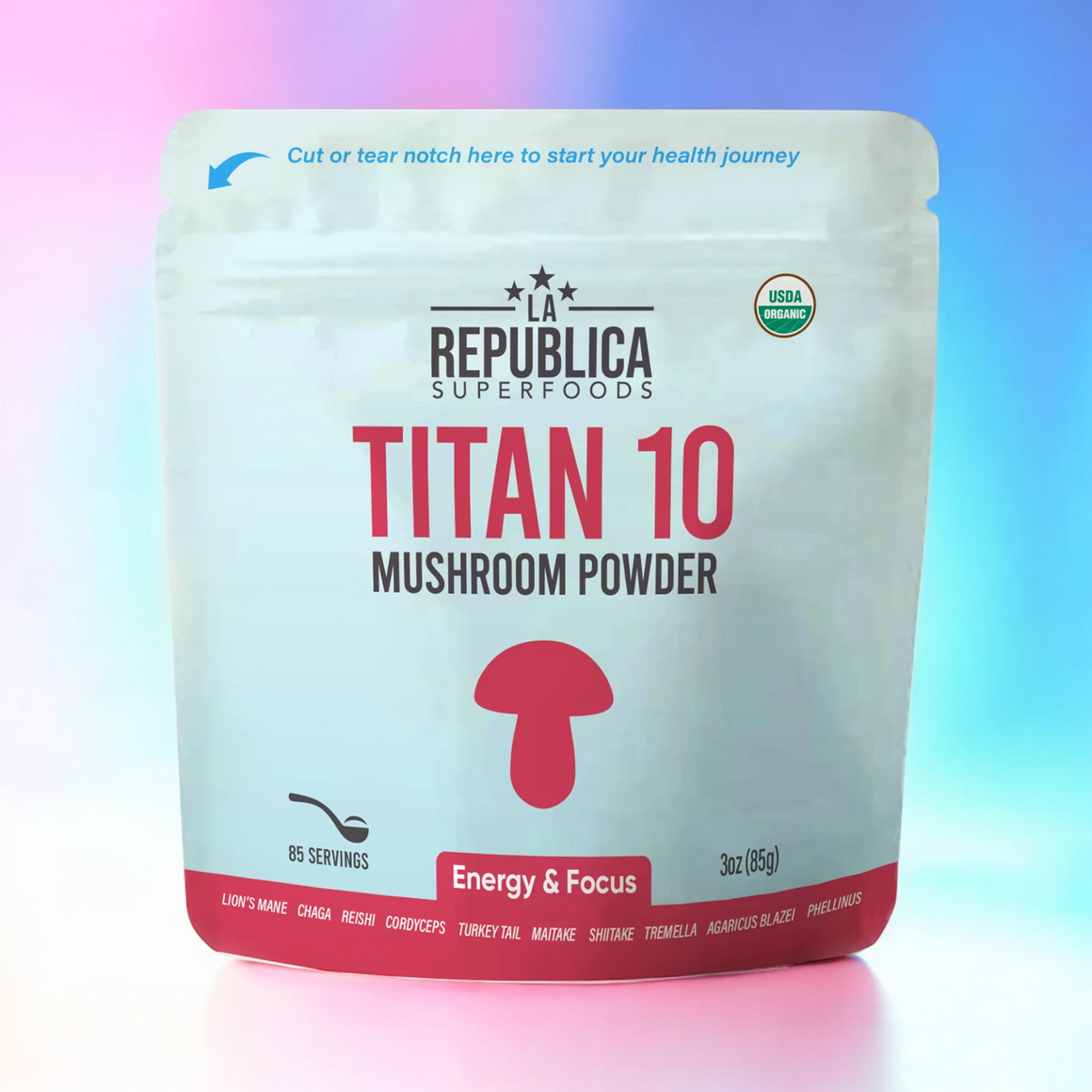 Titan 10 Mushroom Extract Powder 85g *Limited Edition* - La Republica