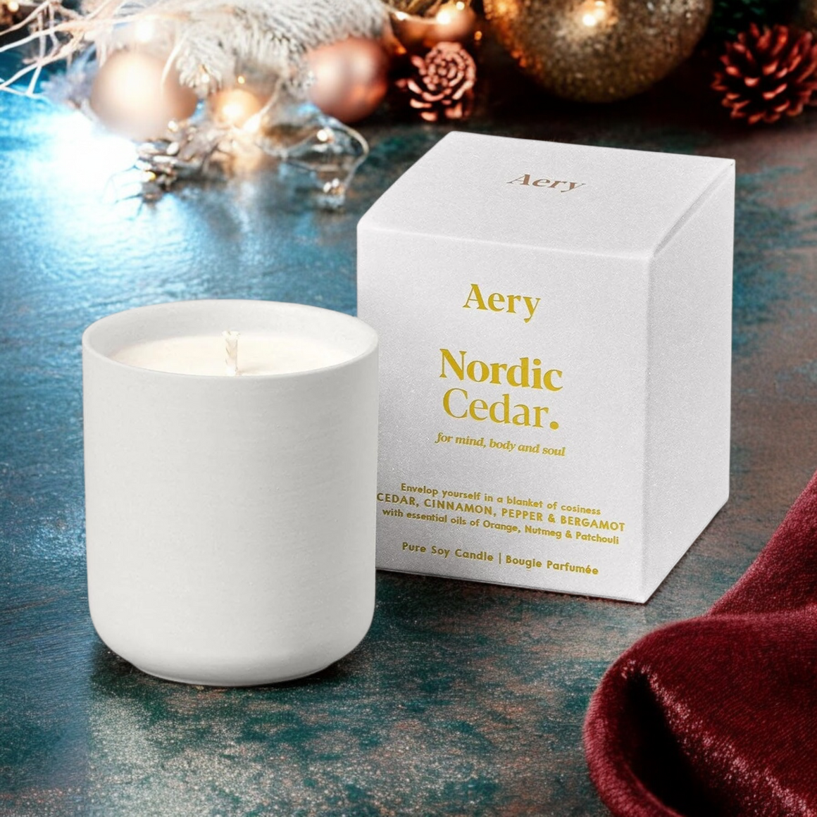 Nordic Cedar Votive Candle - Aery Living