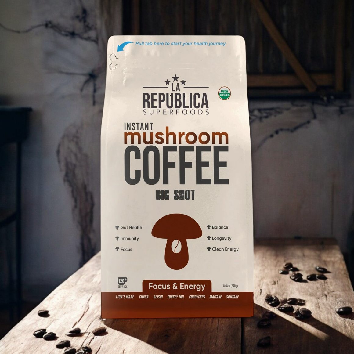 Instant 7 Mushroom Coffee BIG SHOT - La Republica