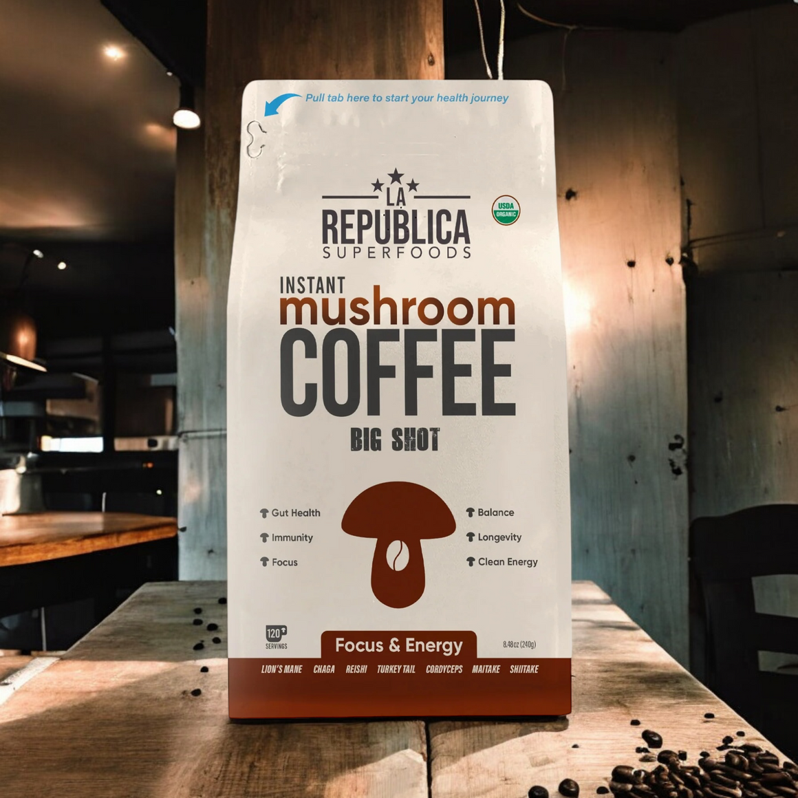 Instant 7 Mushroom Coffee BIG SHOT - La Republica