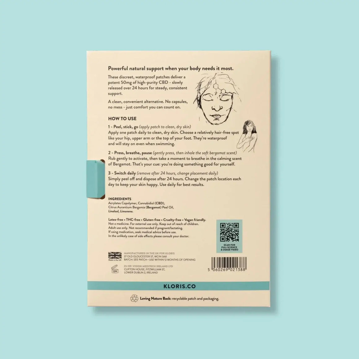 KLORIS Ultra 50mg CBD Patches – High Strength Pain & Stress Support