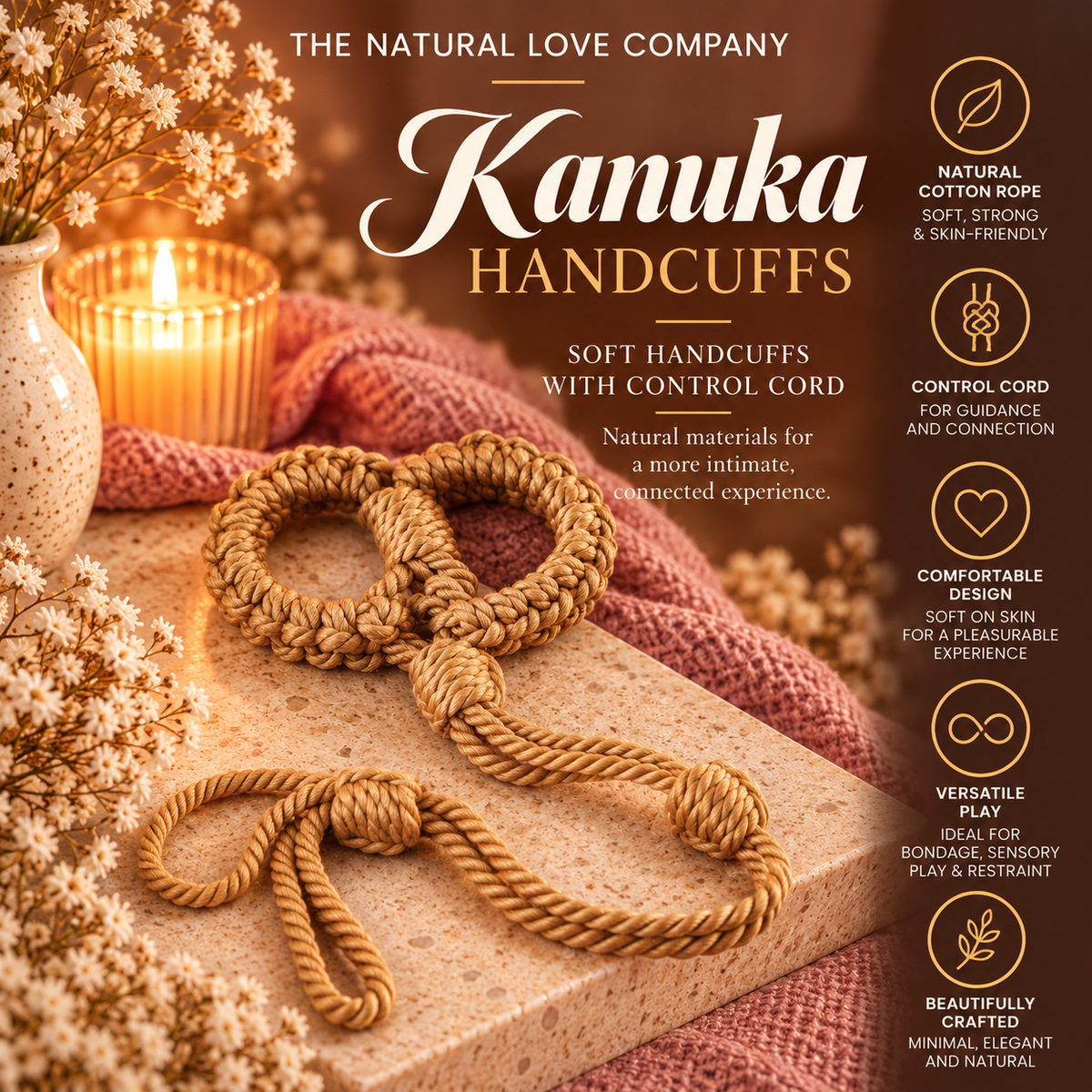 Kanuka | Handcuffs | Soft Handcuffs with Control Cord