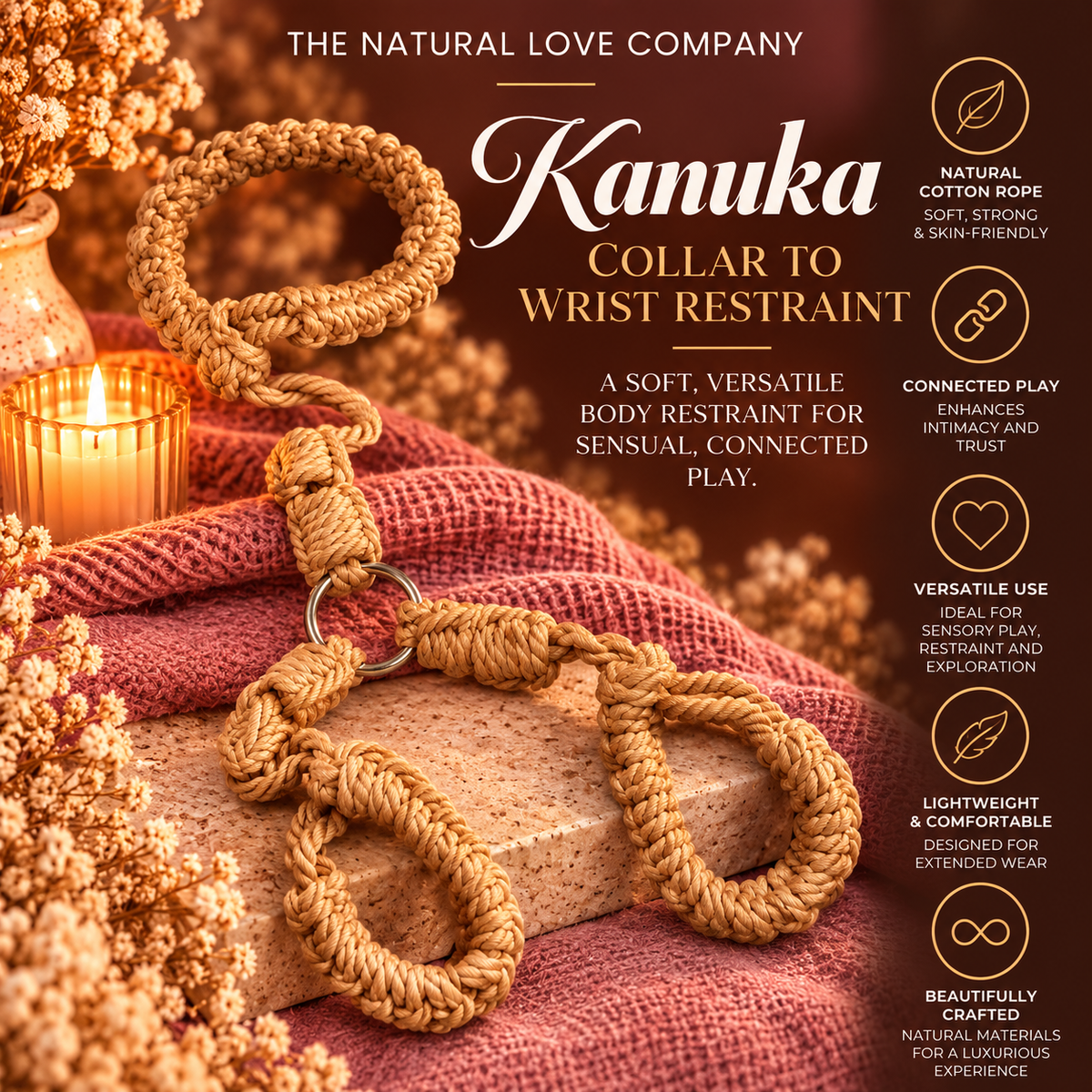 Kanuka | Collar To Wrist Restraint | Soft Body Restraint
