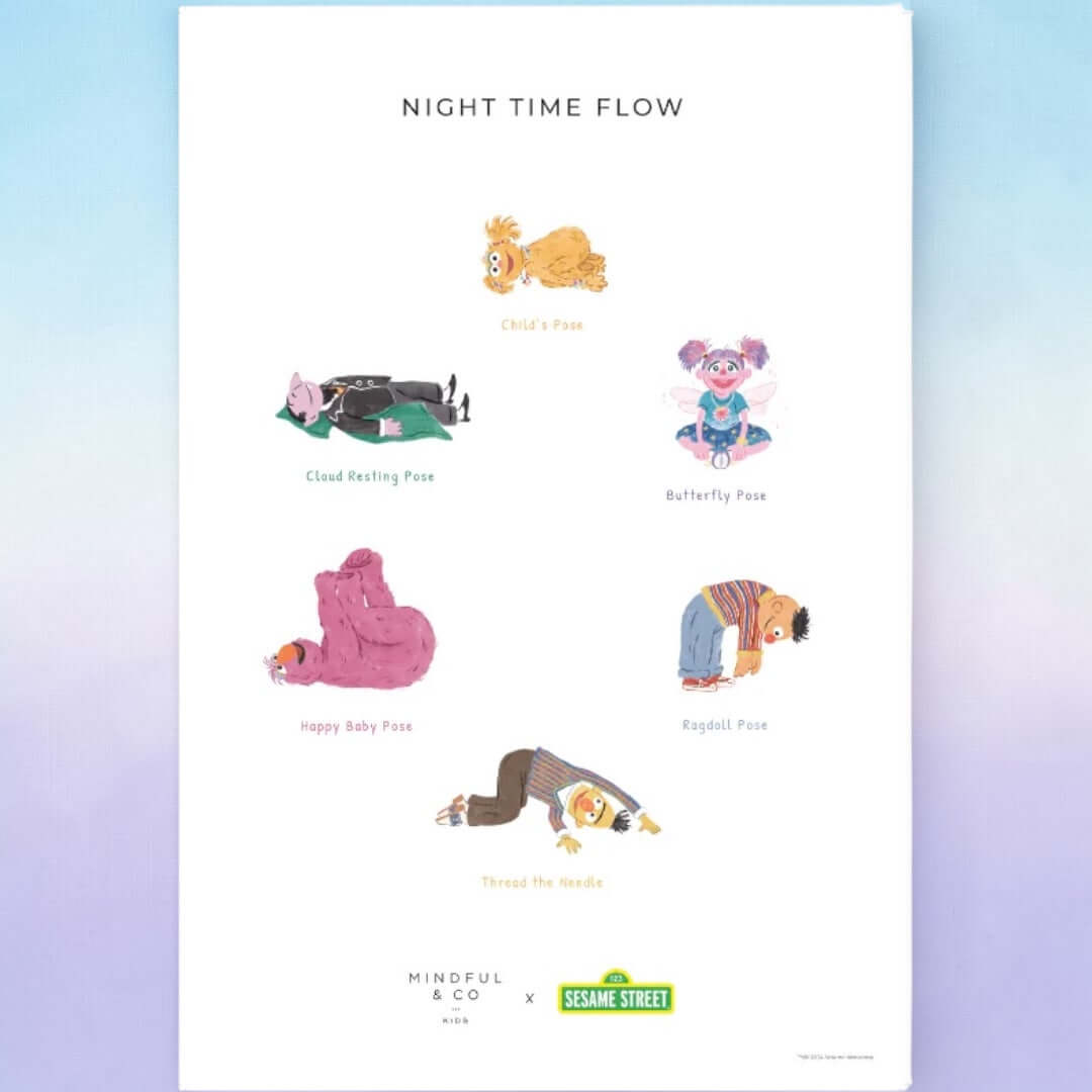 Double-sided Sesame Street Yoga Poses Print