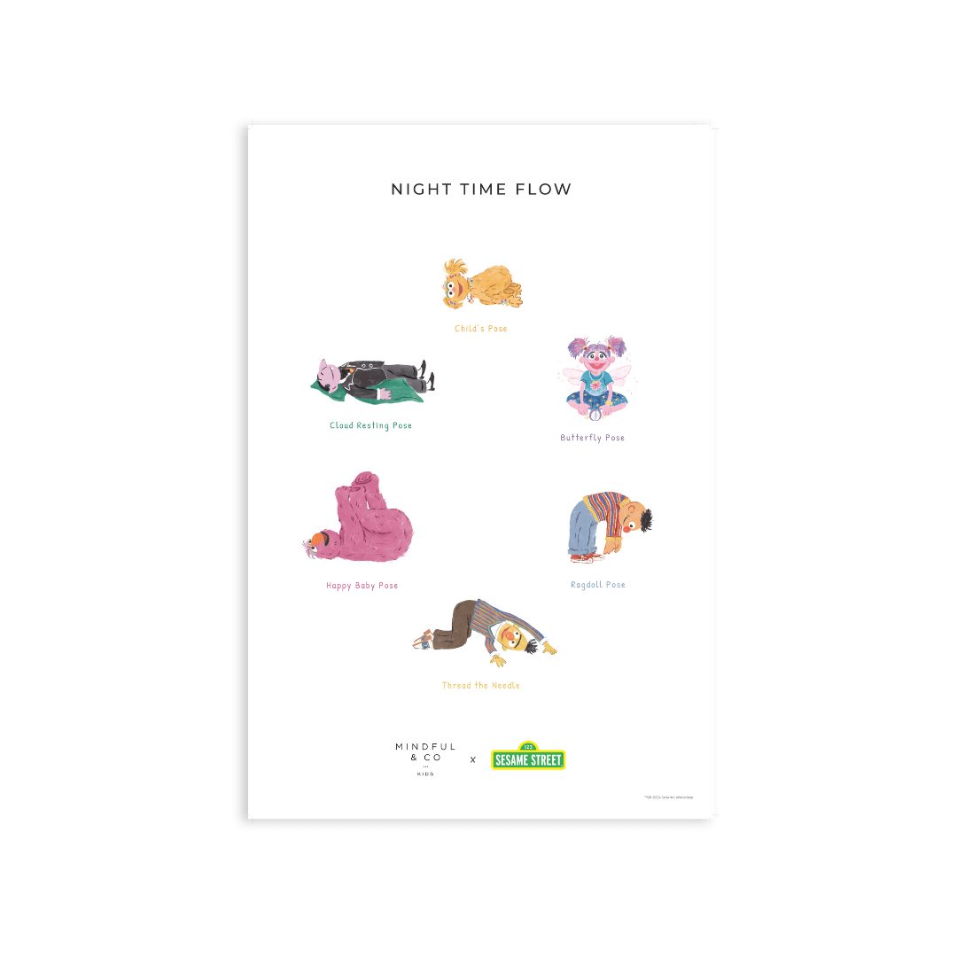 Double-sided Sesame Street Yoga Poses Print