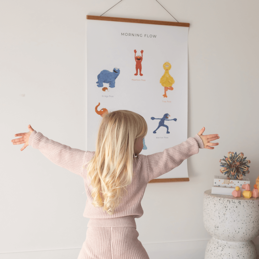 Double-sided Sesame Street Yoga Poses Print