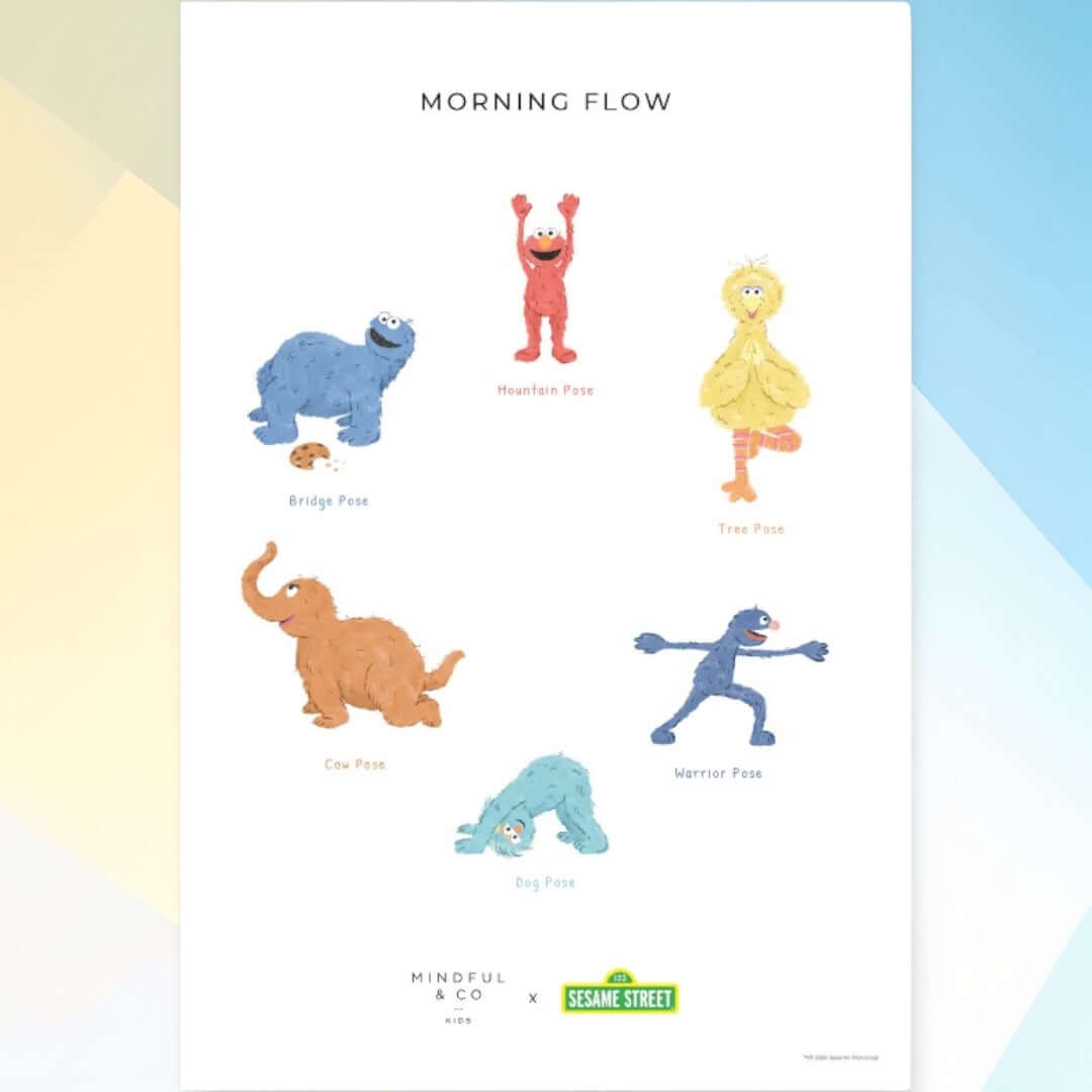 Double-sided Sesame Street Yoga Poses Print