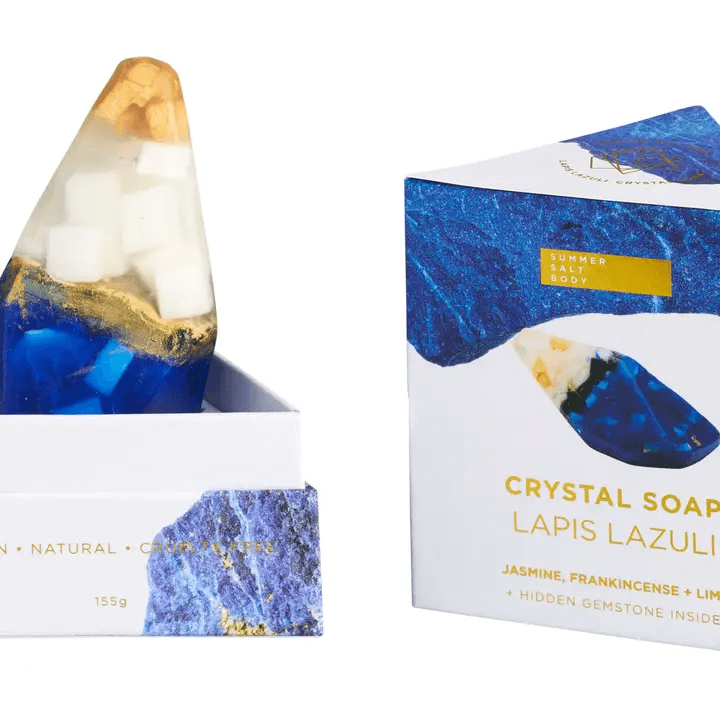 Lapis Crystal Soap - with Hidden Crystal - Summer Salt Body-Live in the Light Naturally Ltd