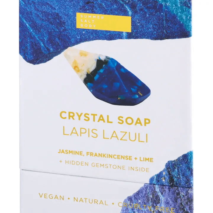 Lapis Crystal Soap - with Hidden Crystal - Summer Salt Body-Live in the Light Naturally Ltd