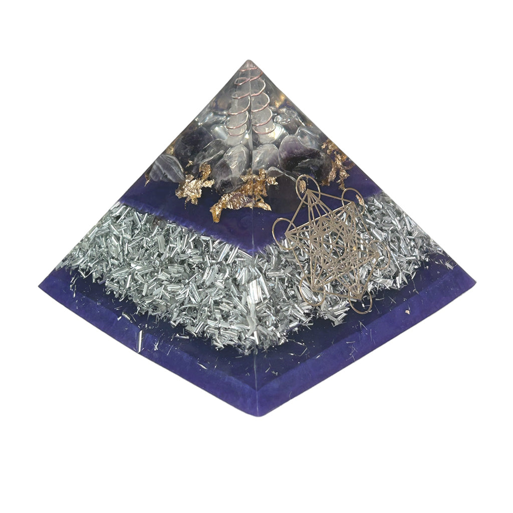 Amethyst Orgonite Pyramid Large - Metatron Orgone® Energy Healing