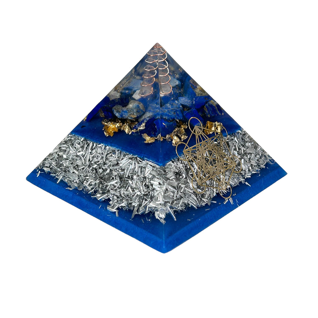Lapis Lazuli Orgonite Pyramid Large - Metatron Orgone® Energy Healing Emf / Rf Protection