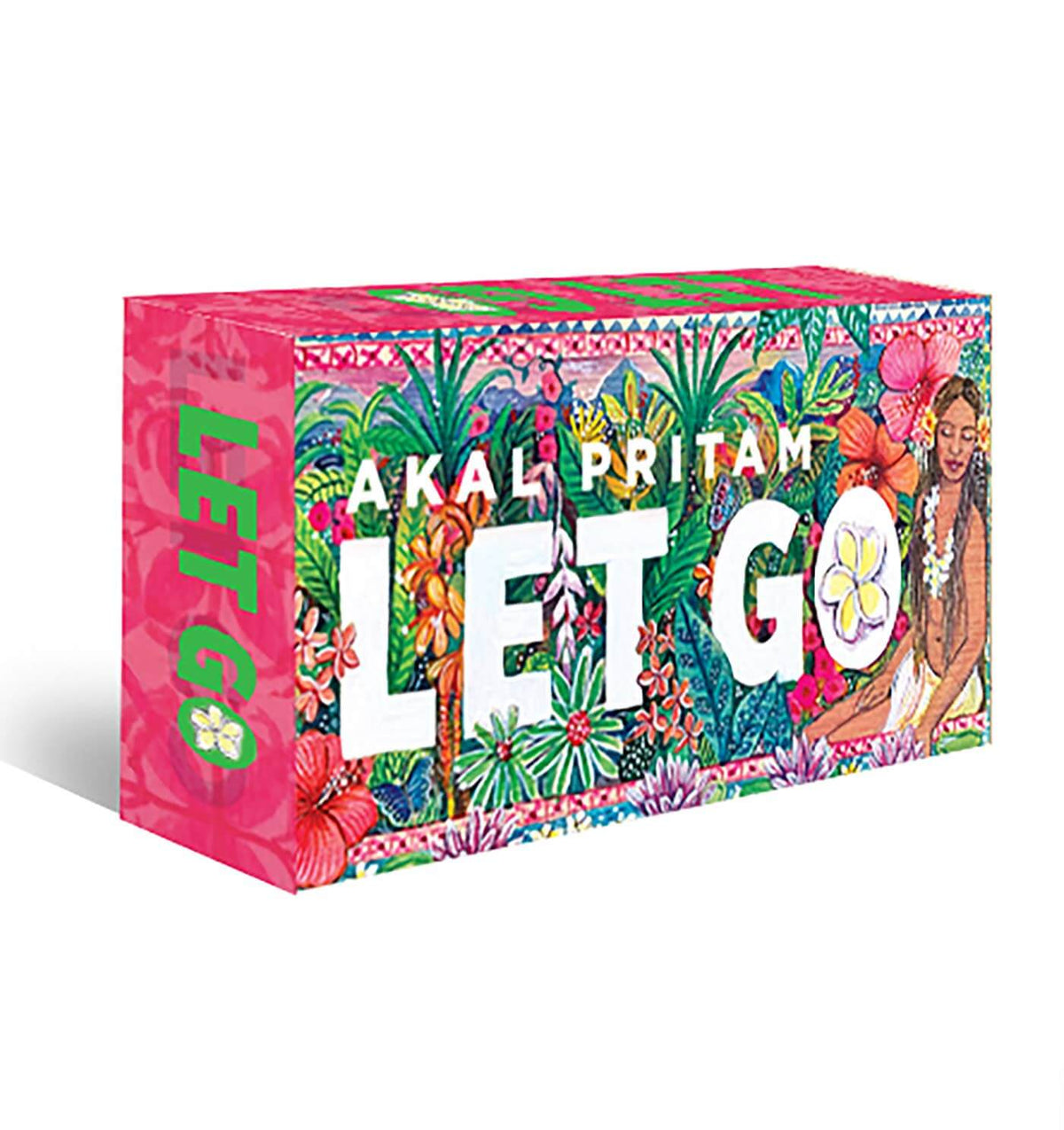 Colorful book titled 'Let Go' by Akal Pritam with floral design on a white background