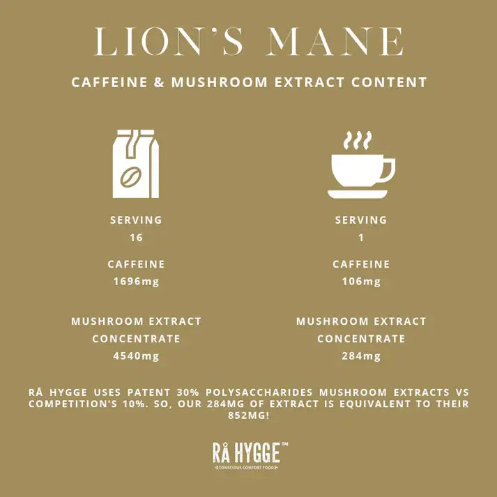 Lion's Mane Mushroom Coffee Filter ground 227 g / 8 oz - Ra Hygge