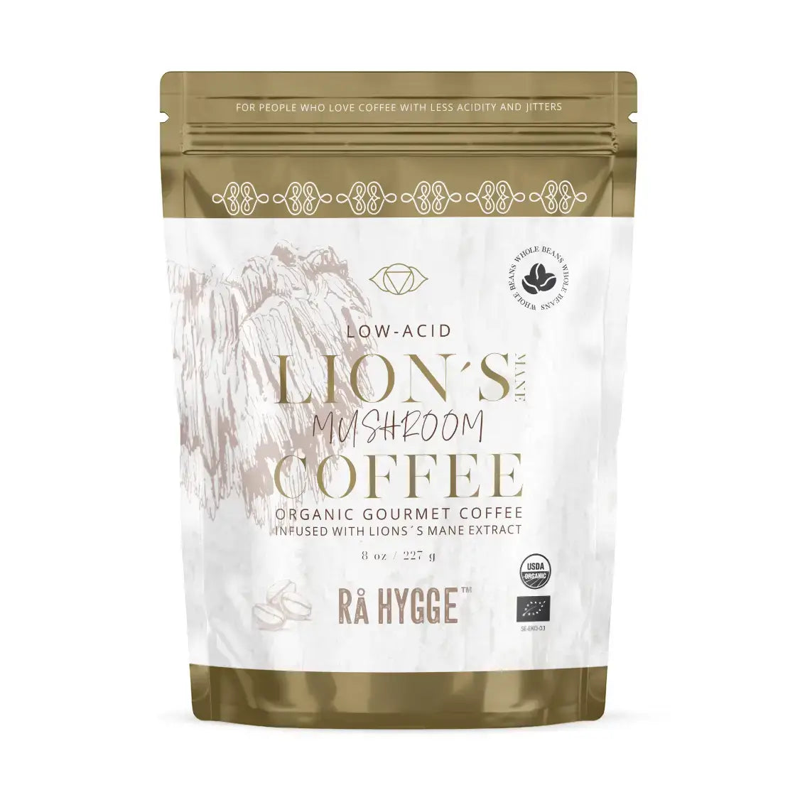 Lion´s Mane Specialty Coffee Whole Beans 227 g / 8 oz - Ra Hygge