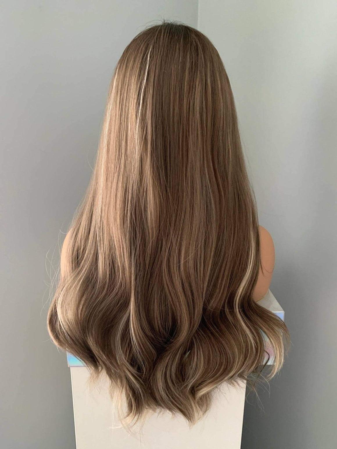 Madison Long Brown Wig with Blonde Money Piece Highlights
