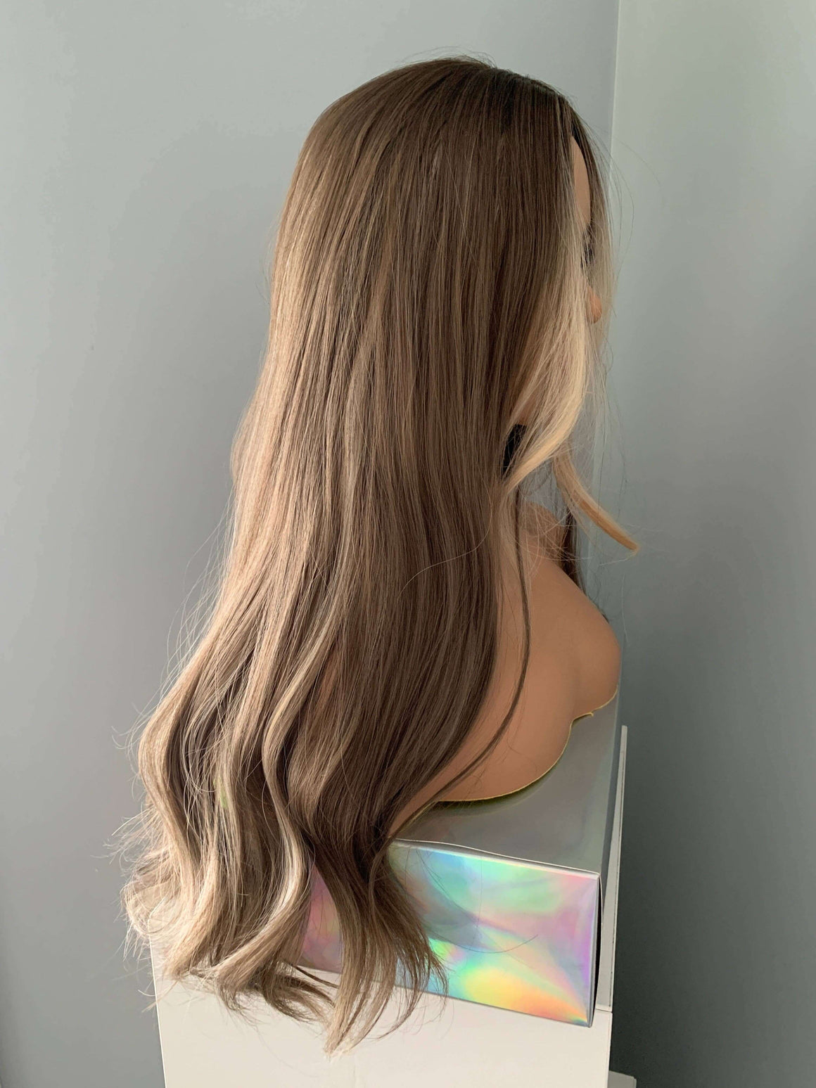 Madison Long Brown Wig with Blonde Money Piece Highlights