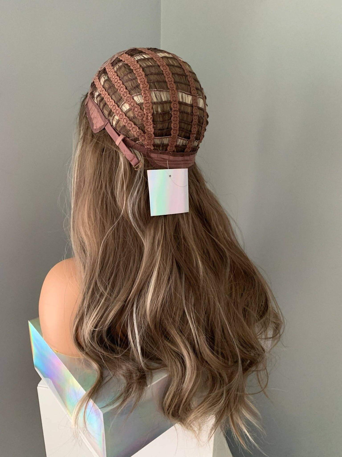 Madison Long Brown Wig with Blonde Money Piece Highlights